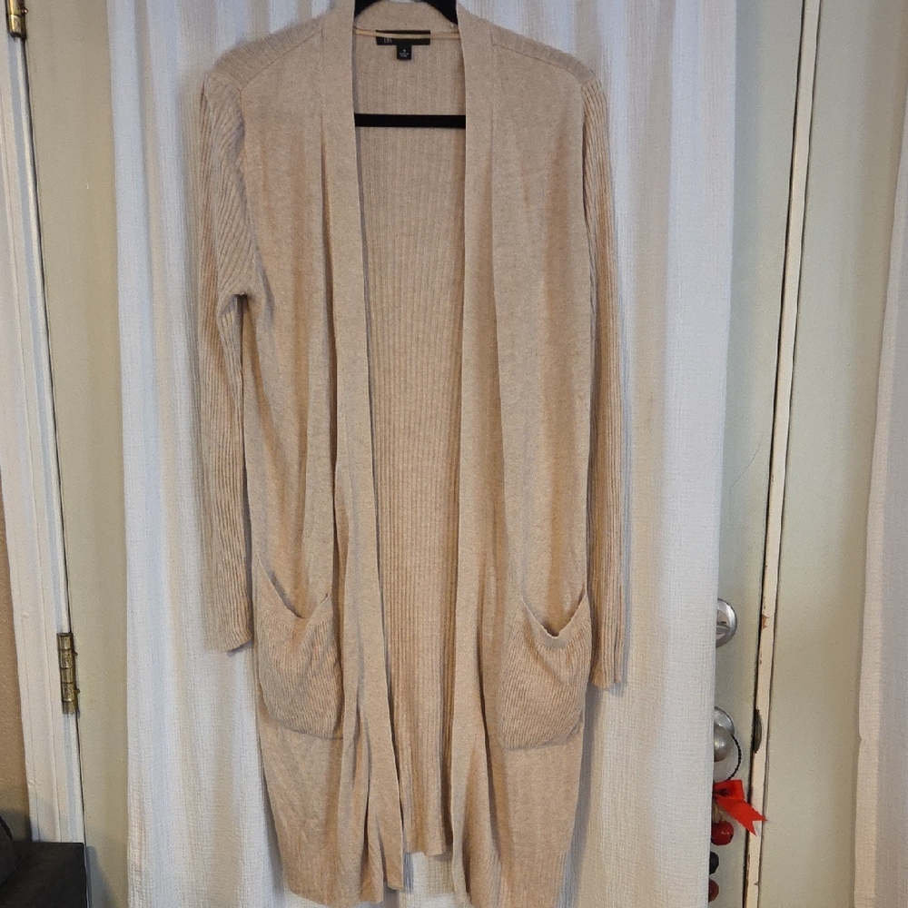 INC International Concepts Long Beige Cardigan